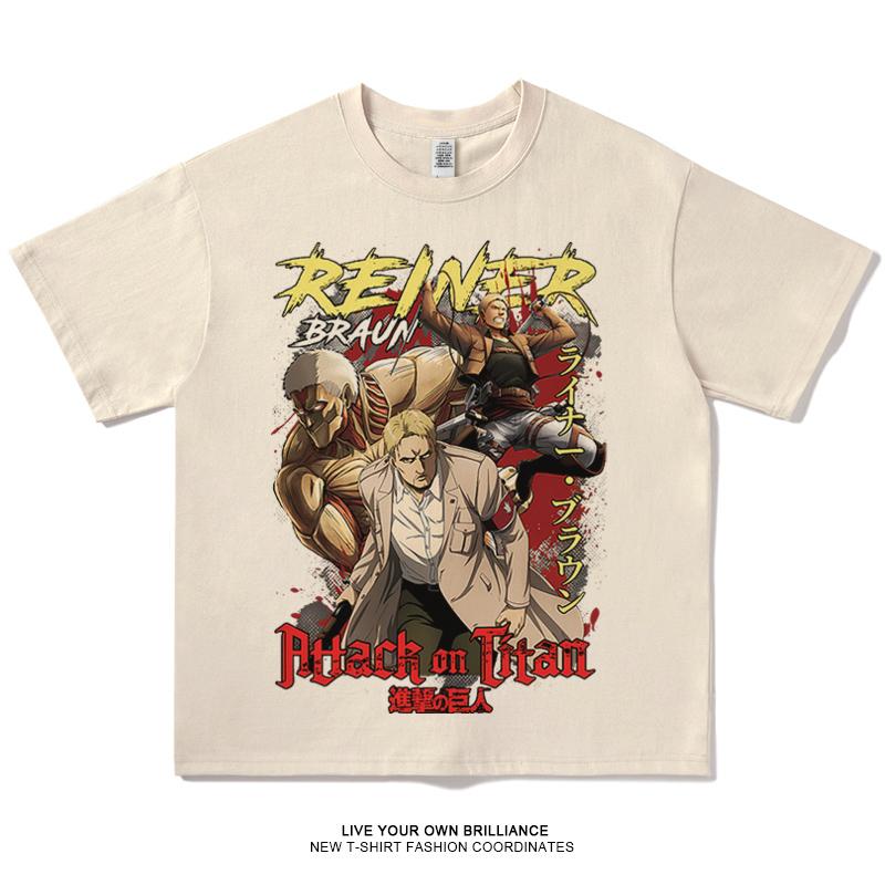 Anime Attack On Titan Trička Nadměrná Velikost Vintage Prané Shingeki no Kyojin Tričko Krátký Rukáv Manga Eren Mikasa Levi Topy Trička