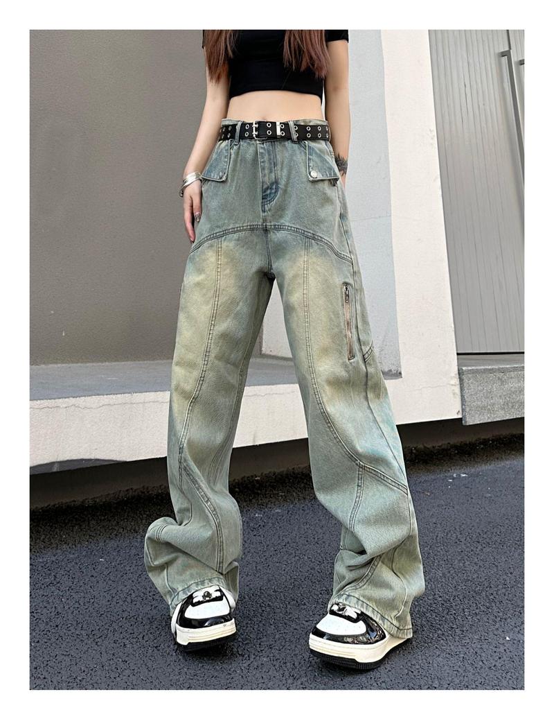 Women's High-Waisted Retro Wide-Leg Jeans – Summer Street Style