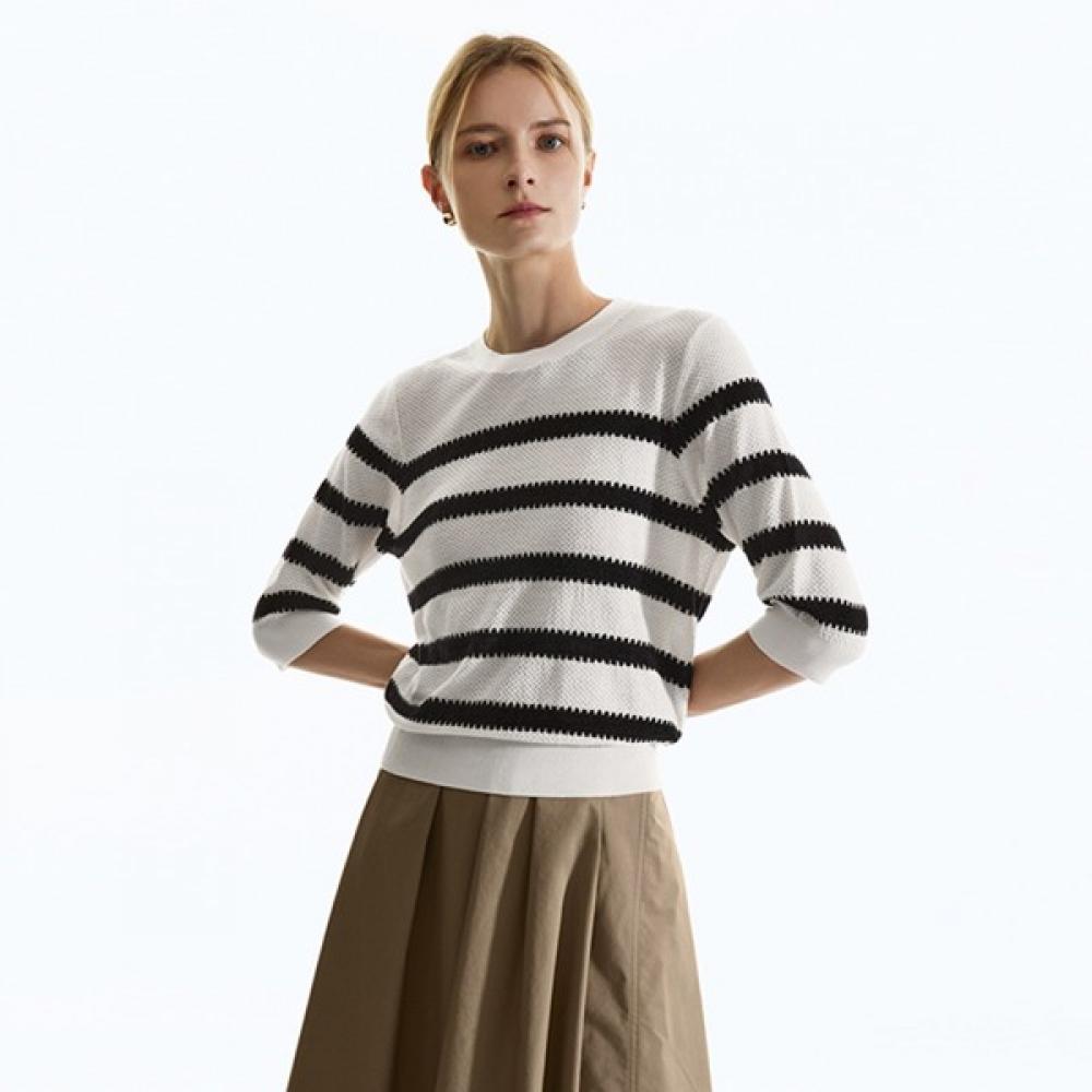 

Shs Miss Stripe Knit Top Sskpon31090 Ivory/55