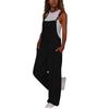 Women's Fashionable Suspender Wide Leg Loose Casual Suspender Pants With Pocket Buttons And Jumpsuit