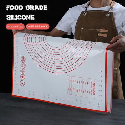 Büyük boy 80/70/60 cm Silikon Pişirme Mat Pasta Haddeleme Yoğurma Pedi Mutfak Krep Pizza Hamur yapışmaz Tava hamur işi matı
