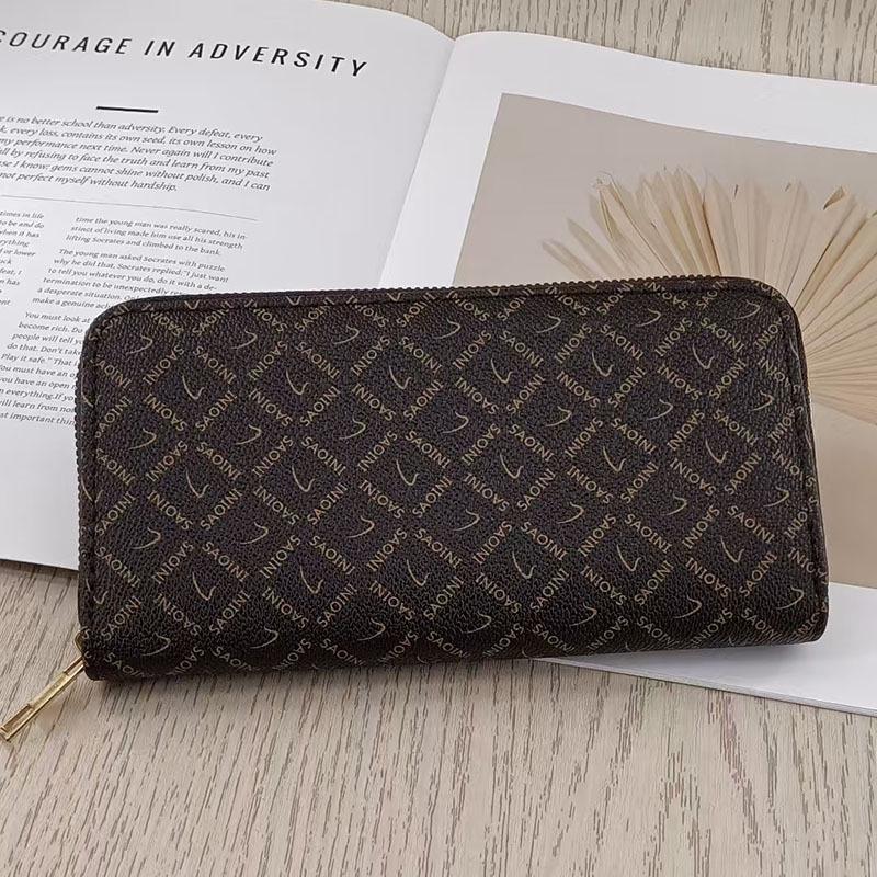 European & American Fashion Large Capacity Zipper Clutch Wallet - Multi-Card Slot, Simple, High-End Design