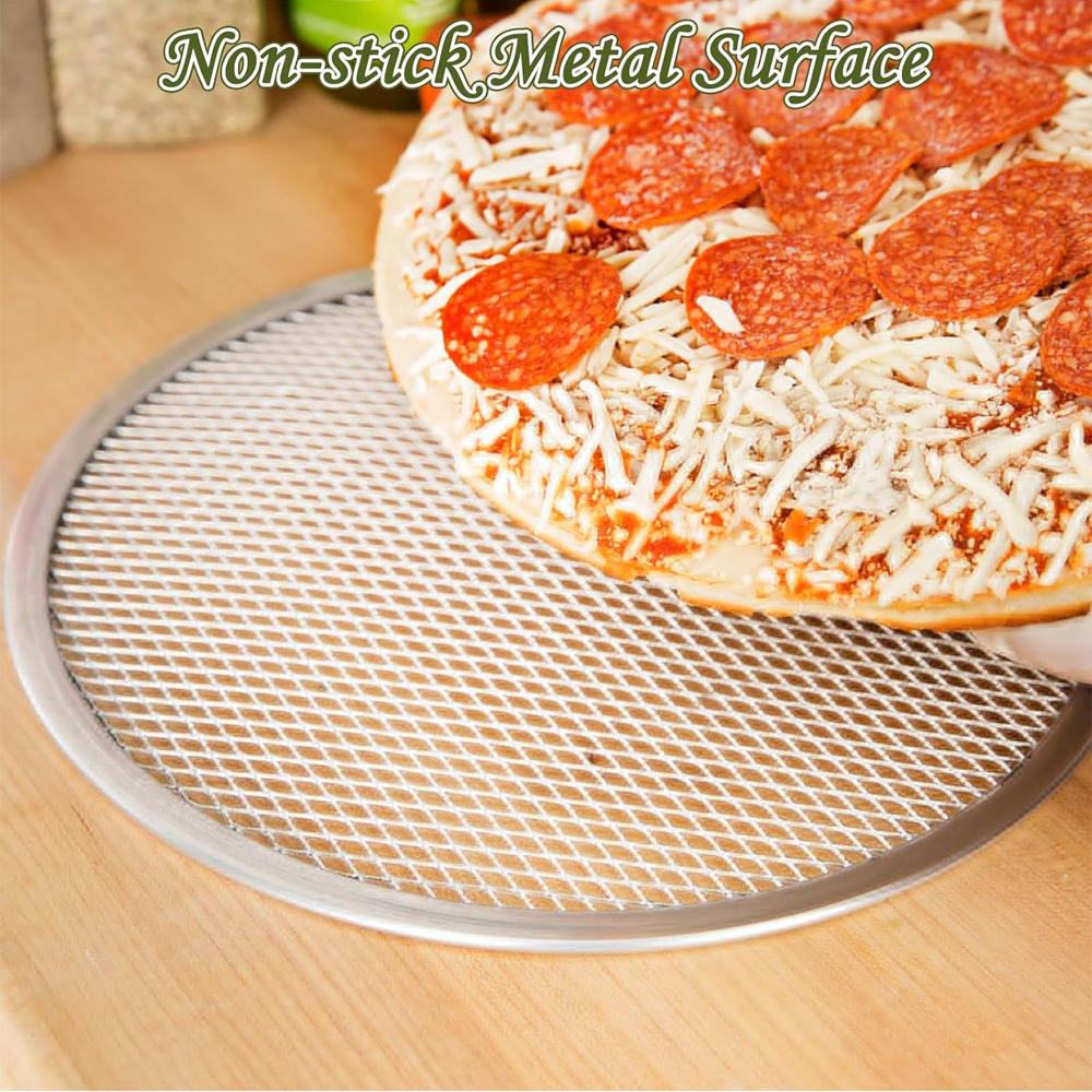 6Pcs Round Aluminum Alloy Pizza Pan 8/10/12/14inch Non Stick Pizza Baking Screen for Oven for Home Restaurant Grill Baking