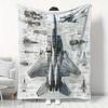 UltraSoft Fighter Jet Print Flannel Throw Blanket  Perfect for Couch Bed and Travel  Ideal Gift for Family and Friends