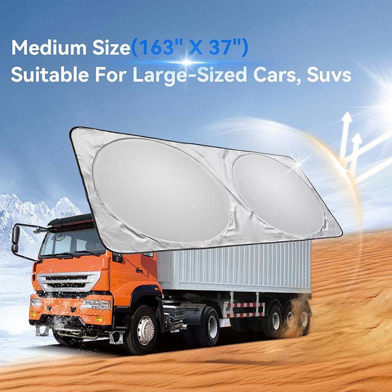 

Truck Front Windshield Sunshade - 240T Silver-Coated, Thickened, Full Window Coverage