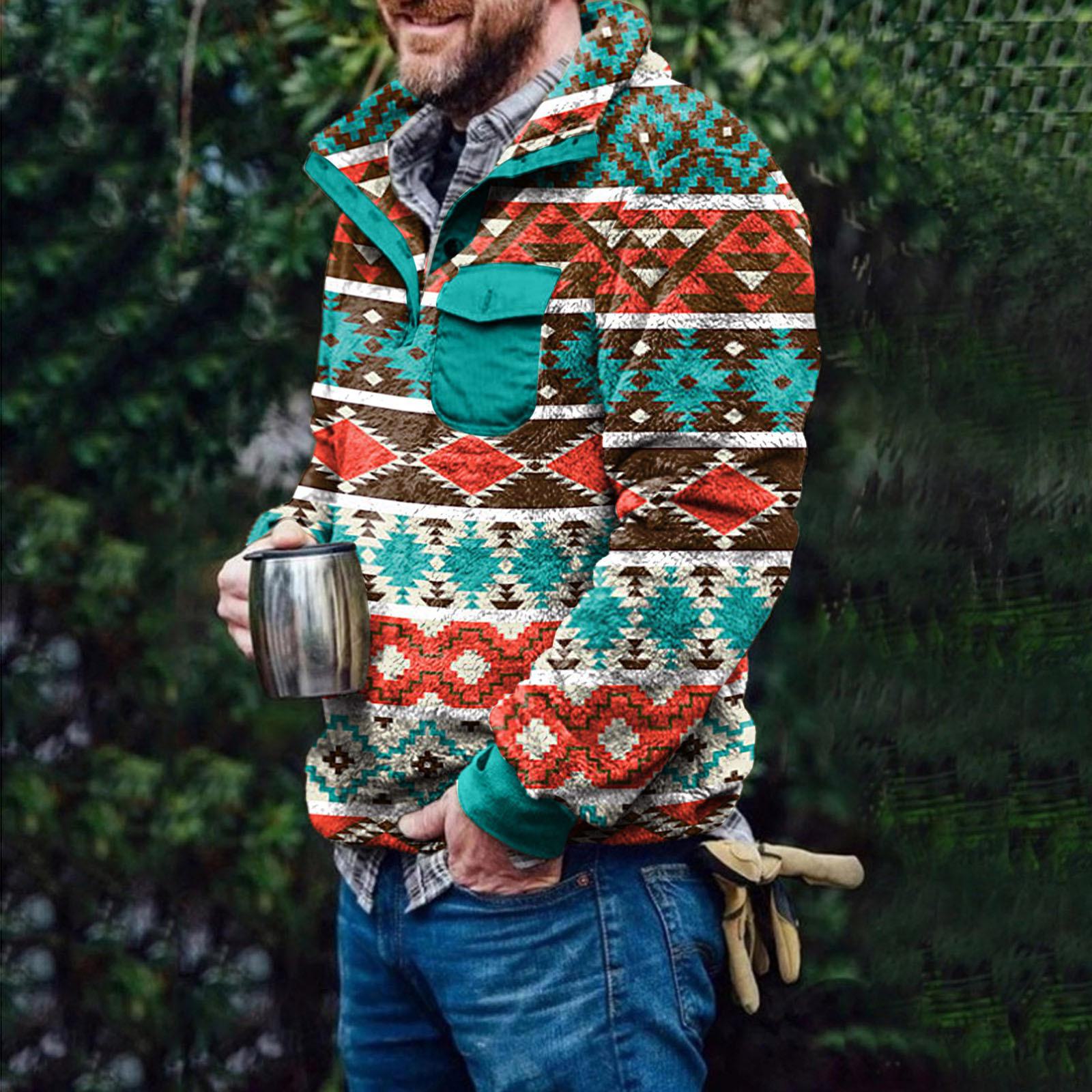 

2021 Осень/Зима Мужская Двусторонняя Меховая Куртка-Кардиган в Европейском и Американском Клетчатом Стиле - Модная Мягкая Куртка M зелёный/красный