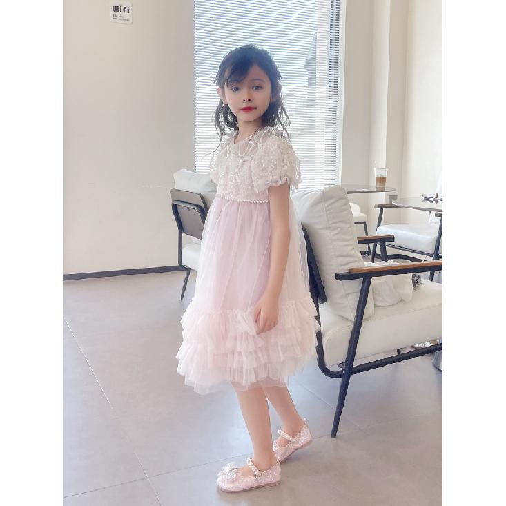 Pink Girls' Princess Shoes, Spring and Autumn Crystal Shoes, Children's Shoes, New White Style, Suitable for Dresses, Single Shoes, Girls' Small