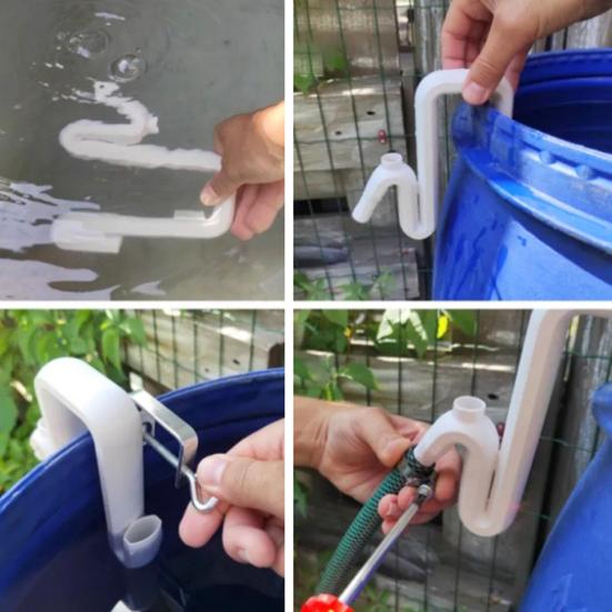 Siphon Tuyau de Débordement à Pince Tuyau de Débordement d'Eau de Pluie Imprimé en 3D Tuyau de Débordement pour Aquarium Grand Récupérateur d'Eau de Pluie
