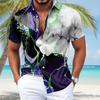 Men's Marble Abstract Liquid Art Shirt Satin Shirt Dress Shirt Short Sleeve Fashion Casual Daily Vacation Summer Spring