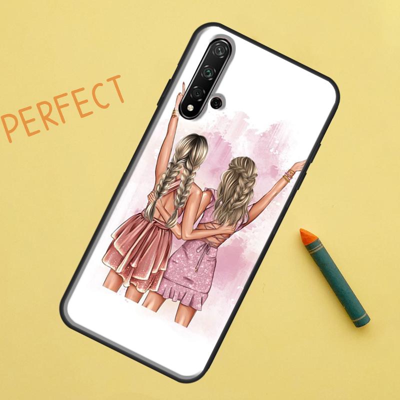 Best Friends BFF Matching For Huawei Nova 5T 9 10 SE 7i 8i 11i 12i Y60 Y61 Y70 Y72 Y73 Y90 Y91 P20 P30 P40 Lite Case
