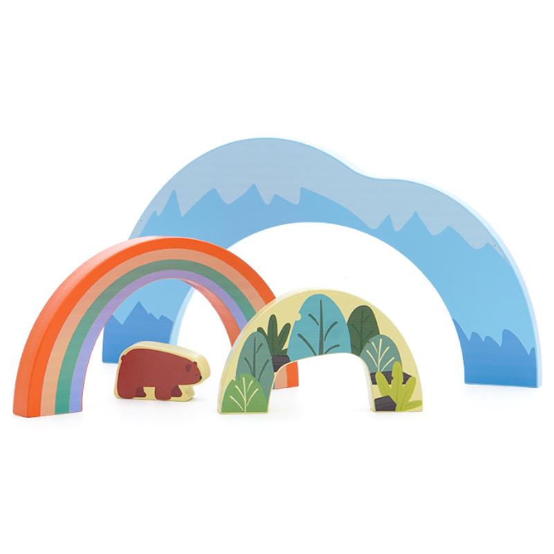 Wooden Track Magnetic Train Toy Wooden Track Scene Accessories Mountain Cave Tunnel Beech Wood Track Children's Toy