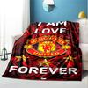 Manchester United F.C Pattern Blanket for Home Decoration, Bed, Sofa, Car Travel, Camping, Suitable for All Seasons, Birthday Christmas Gift