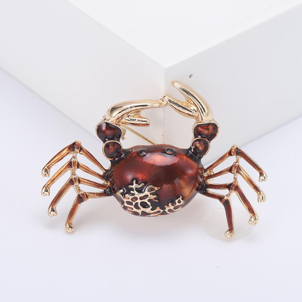 European and American Popular Retro Temperament Versatile Oil Crab Brooch Pin Suit Shirt