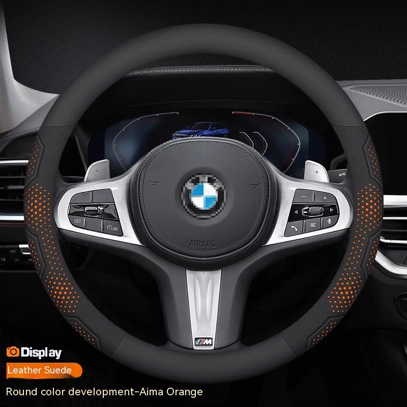 Dsgur6 For BMW M G20 X3 X5 X6 E39 E46 E87 E90 E92 F10 F15 F25 F30 Carbon Fiber Suede Leather Car Steering Wheel Cover Auto Accessories