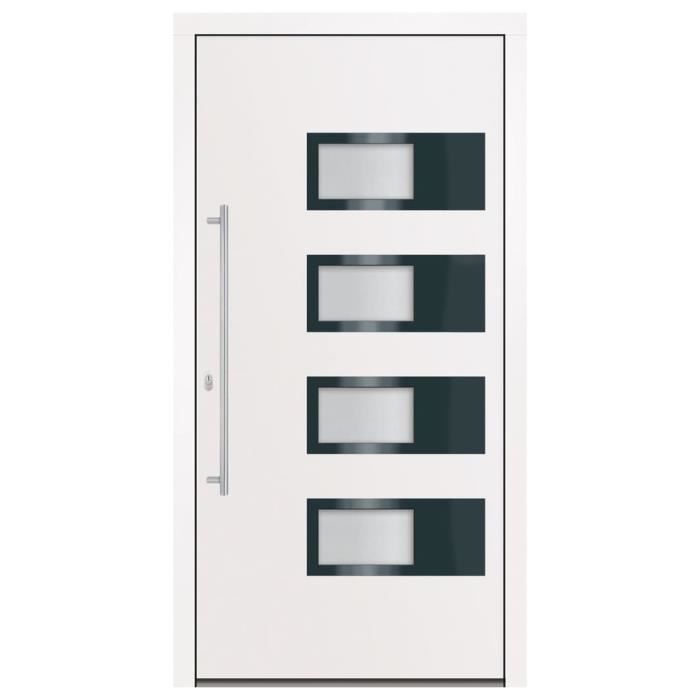 VidaXL Front Door White 110x210 Cm Aluminium and PVC 3157067
