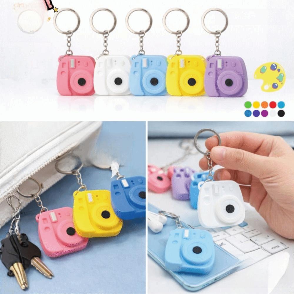 Tragbarer Mini-Kamera-Schlüsselanhänger Metall-Schlüsselring Dekorative 3D-Druck-Kamera-Anhänger Vielseitiger Leichter Taschen-Hänge-Schmuck