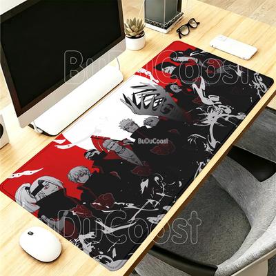 Naruto Akatsuki Alfombrilla de Ratón Gaming Accesorios de Oficina Teclado de Ordenador Anime Alfombrilla Antideslizante para Escritorio Impresión HD overlock Alfombrilla de Ratón XXL
