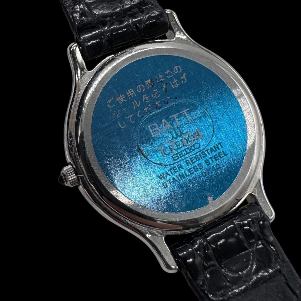 Used New Battery Operated, Beautiful Condition SEIKO CREDOR 4J81-0A40 Ladies Watch, Quartz, Round, Gold Dial, Genuine Strap