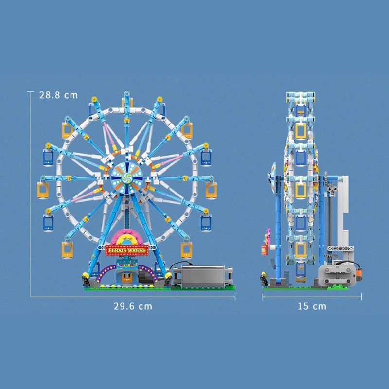 Electric Rotary Ferris Wheel with Light Model Building Block Brick Educational Assembly Toy Children Chrtstmas Gift
