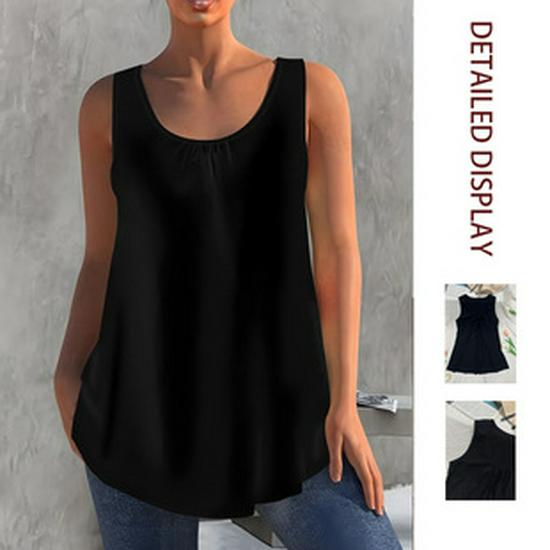 2026 Summer V-neck Crossover Button Vest T-shirt for Women