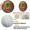 Retro Lucky Four Leaf Clover Round Metal Sign 8x8 Inch Wall Art for Indoor Outdoor Home Kitchen Living Room Decor
