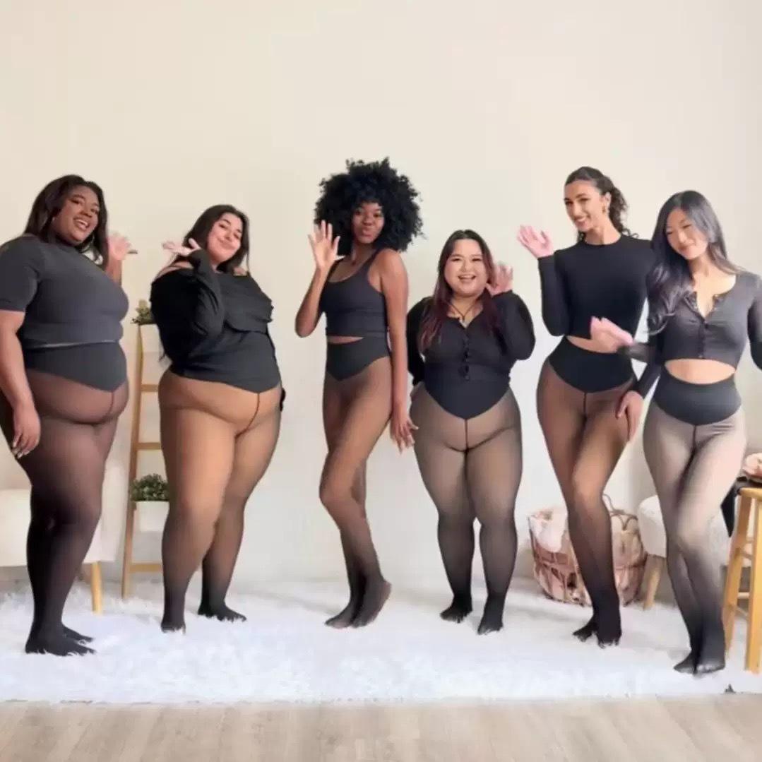 European Best-Selling High-Waisted Tummy Control Sheer Pantyhose with Butt Lift, Non-Pilling, Plus Size, Spring/Autumn. Large/Extra Large