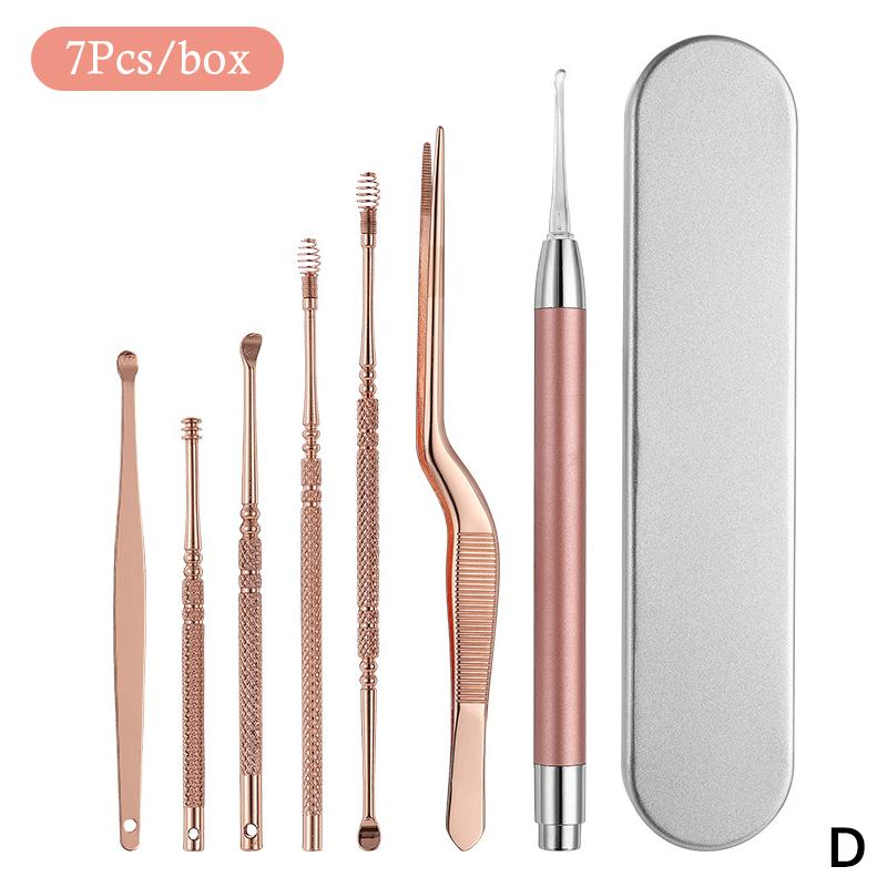 Ear Cleaning Kit With Led Light Ear Wax Removal Kit For Kids And Adults Earwax Spoon Digger & Tweezers Ear Cleaning Tool Set