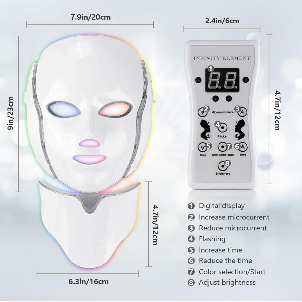 7-Color LED Face & Neck Mask — Portable Skin Firming & Brightening