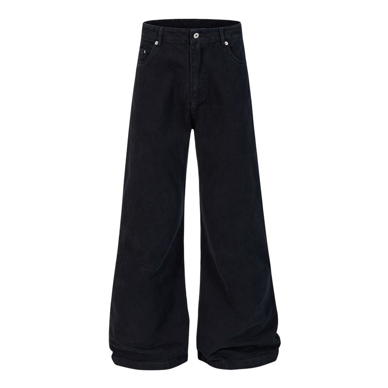 Blaexit American-Style Cleanfit Curved Black Bootcut Jeans Straight-Leg Slim Fit Old Money Style Drapey Pants