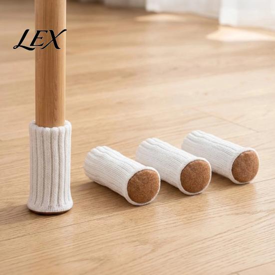 Anti Slip Chair Leg Protectors for Wood Floors Knitted Hardwood Floors, Heavy Duty Furniture Socks with Feet Covers Sewn-in Felt Pads, Anti-Slip