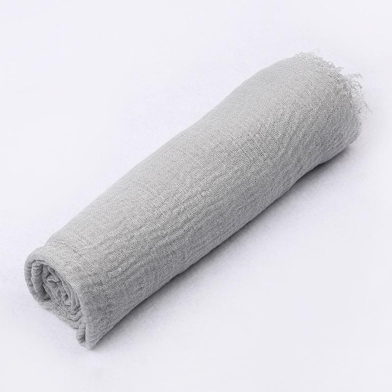 180*90cm Women Muslim Crinkle Hijab Scarf Femme Musulman Cotton Linen Solid Headscarf Islamic Hijab Shawls and Wraps