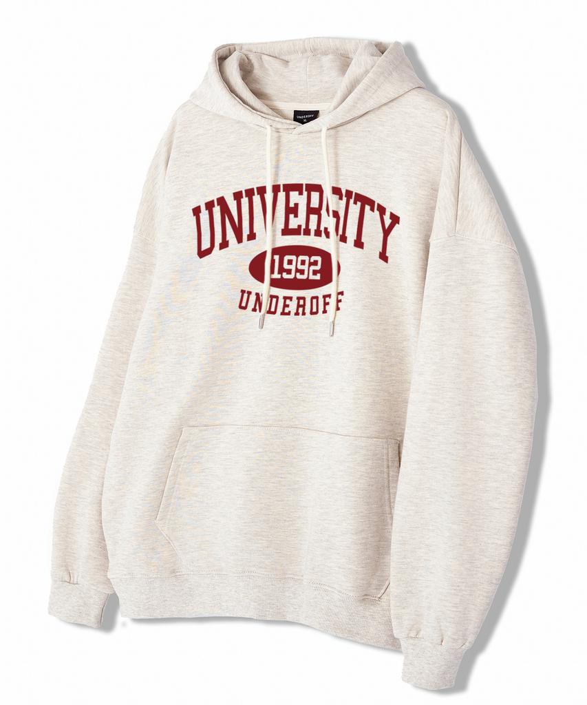 Authentic Relaxed University Hoodie White Blue