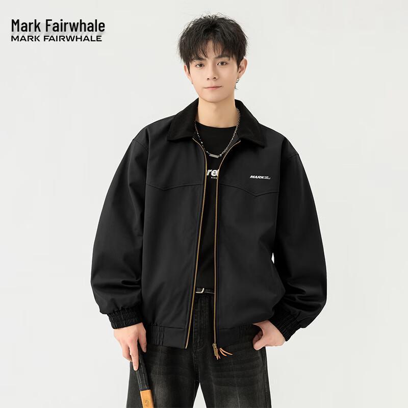Mark Fairwhale Men's 2025 Autumn Trendy Colorblock Lapel Jacket
