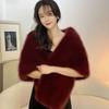 Versatile Faux Fur Cheongsam Shawl - Autumn/winter Cape for Stage Performances Evening Events Weddings and Formal Occasions