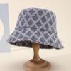 Winter Lady Bucket Hat With Plaid Pattern And Warm Fleece For Outdoor Casual Wear