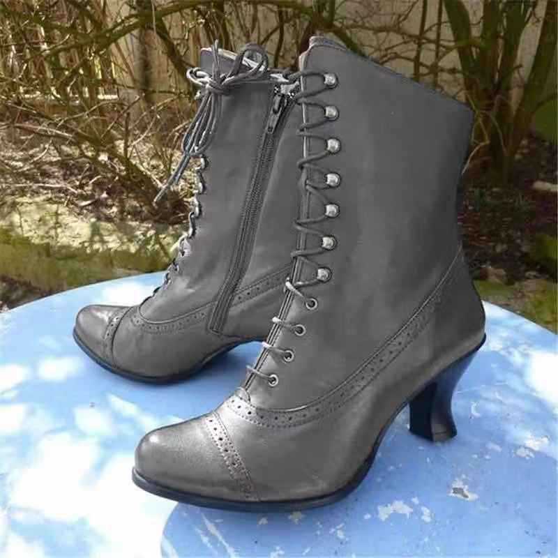 2026 Autumn High Heel Short British Style Handsome Women's Motorcycle Boots