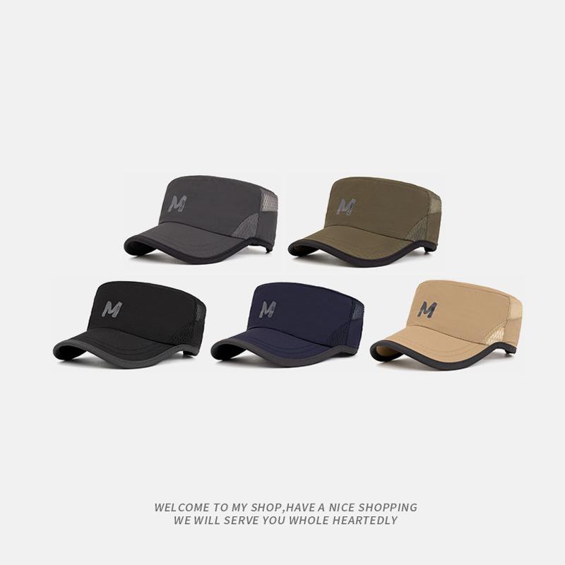 Summer Quick-Drying Flat Cap Men Breathable Sweat-Absorbing Mesh Baseball Cap Outdoor Sports Mountaineering Sunshade Cap