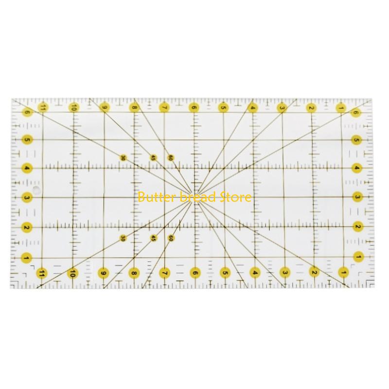 W89C Acrylic Sewing Ruler Clear Quilting Template for DIY Patchwork Crafting Quilting