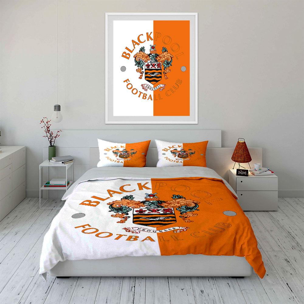 Blackpool Football Club Bedding Bedding Duvet Cover Set Duvet Cover Pillowcases (1 * Duvet Cover 2 * Pillowcases, without duvet insert)