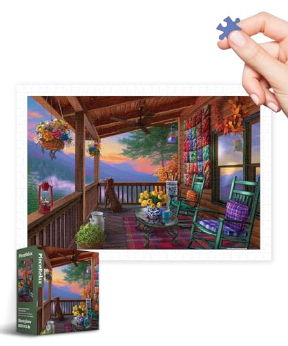 

PieceRelax 600-Piece Plastic Jigsaw Puzzle Bigelow Illustrations Mountain View (31x45cm) for Adults, Challenging, No Broken Pieces, Click-together D