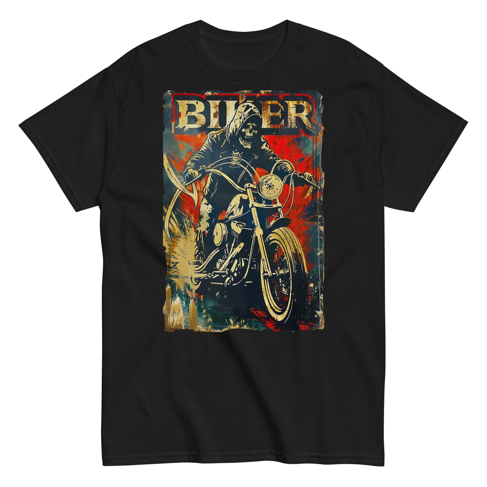 Biker Skeleton on a Motorcycle Unisex T-shirt XXL