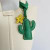 Handmade Leather Bag Pendant Cactus Car Keychain Creative and Refined Gift