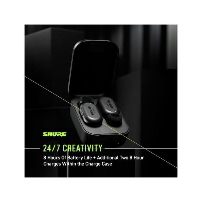 Microphone Cravate Sans Fil - SHURE - MV TWO Z6 - 2 Micros - Direct-to-phone - 8h Autonomie