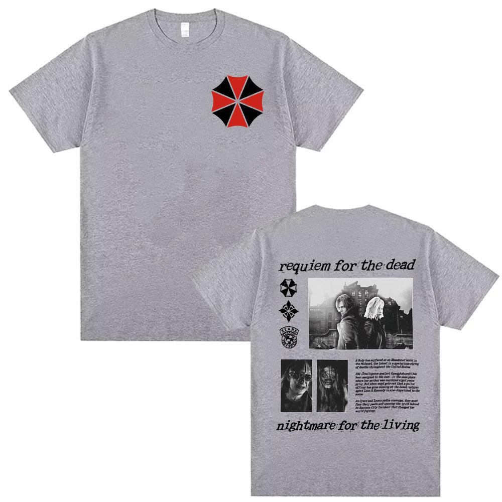 Limited Resident Evil 9 Requiem Violence Aesthetic Tshirt Unisex Women Harajuku Cool Gothic T Shirts 100 Cotton Oversized T Shirt