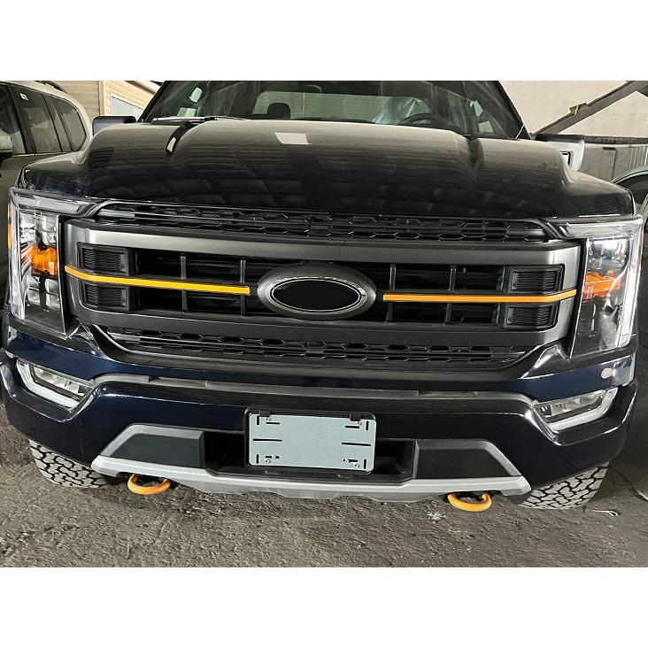 Car Front Bumper Grill Decoration for Ford F150 Premium Edition  2022 2023 Mesh Honeycom Racing Grilles Exterior Accessories