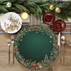 4-teiliges Weihnachtskiefernzapfen Rote Beeren Tischsets Feiertags-Tischdekoration Zubehör Familientreffen Party-Dekoration