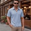 Men's Polo Shirt New Summer Short Sleeve Casual Solid Color Turn-down Collar Tee Loose Fit Tops