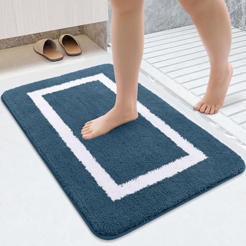 Olanly Large Bathroom Rugs Non Slip Bath Mats Bathroom Machine Washable Plush Carpet Room Floor Decor Absorbent Bath Rugs Shower