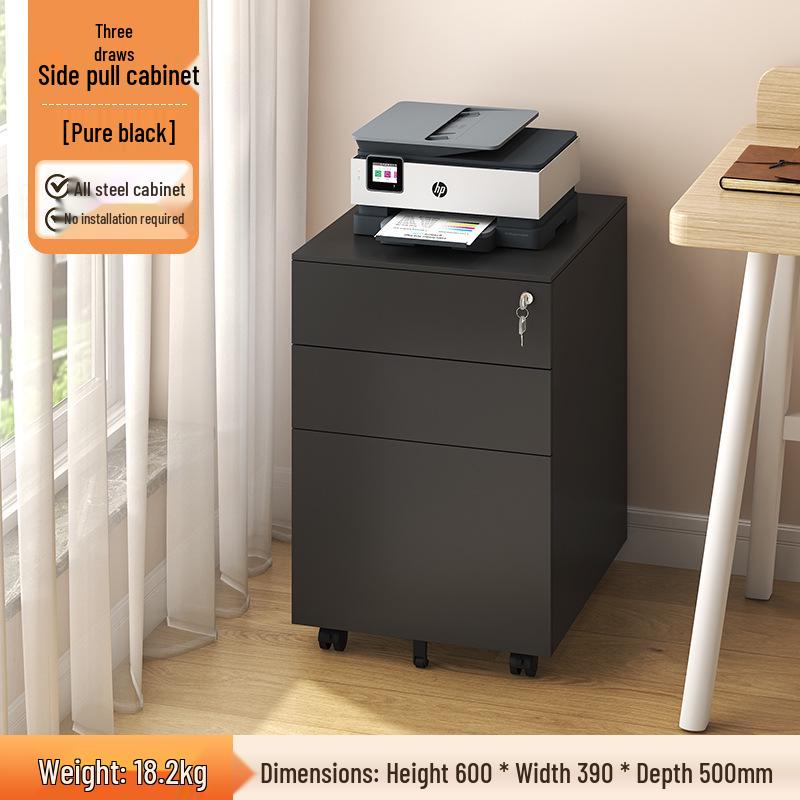 Under-Desk Mobile Metal Filing Cabinet with Locking Drawer and Office Storage