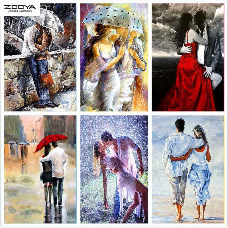 

ZOOYA 5D DIY Полный дрель Алмазная картина Пары Искусство Вышивка Стежок Мозаика Домашний Декор Подарок
